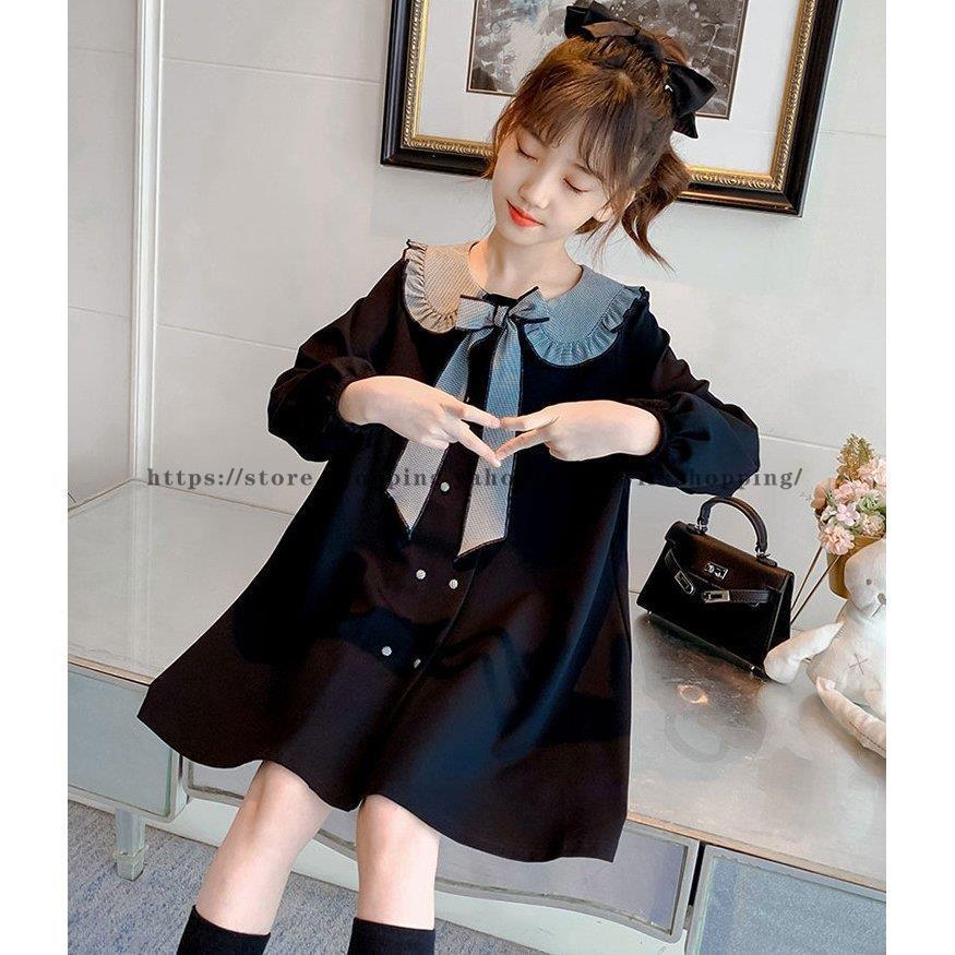 ワンピース キッズ 長袖ワンピース 子供服 女の子 秋 冬 ロング 