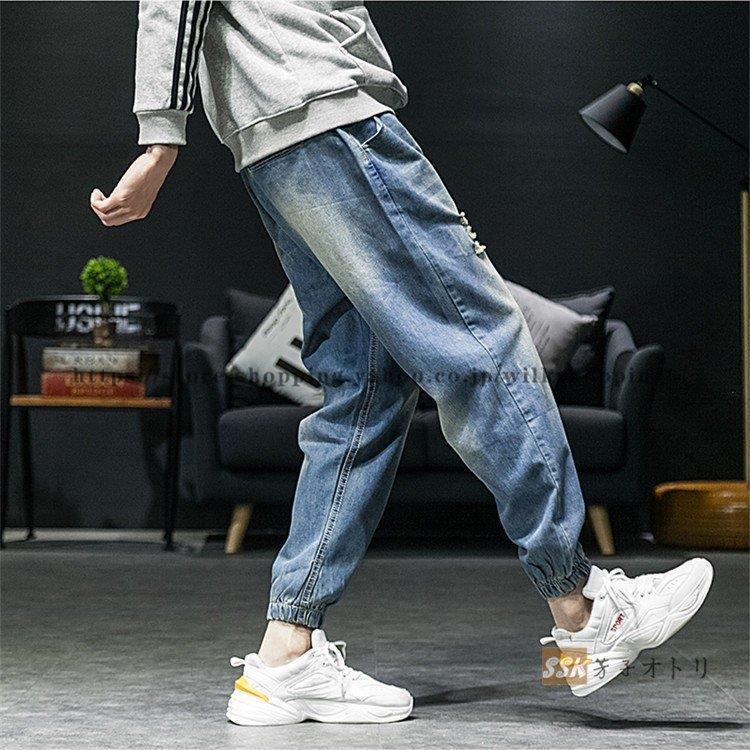 希少 大きいサイズ デシグアル サルエルデニムパンツ パッチ刺繍ダメージ加工32 デシグアル Desigual パッチ付きデニムパンツ （ブルー