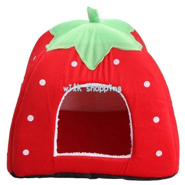 いちご型 ペットハウス 子猫用 子犬用 小型犬用 2way ペット用 ネコ