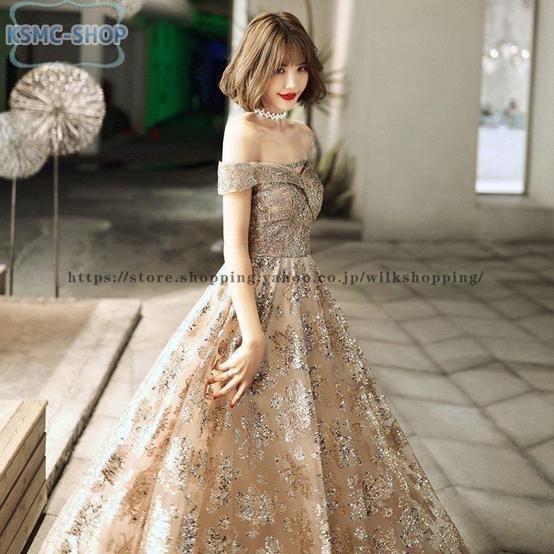 ゴールドがオシャレなベア イブニングドレス♩.• ゴールドがオシャレなベア イブニングドレス♩.•