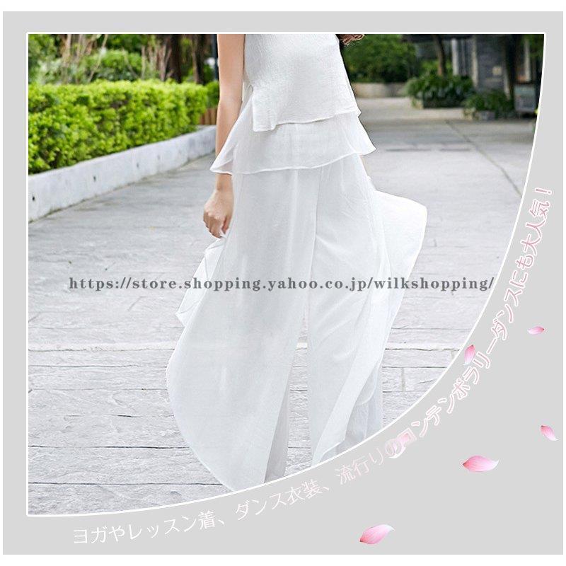 レディース ダンス パンツ フレアパンツ スカーチョ ワイドパンツ