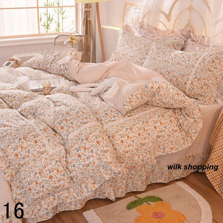 韓国風 布団カバーセット 花柄 可愛い ベッドカバー 寝具