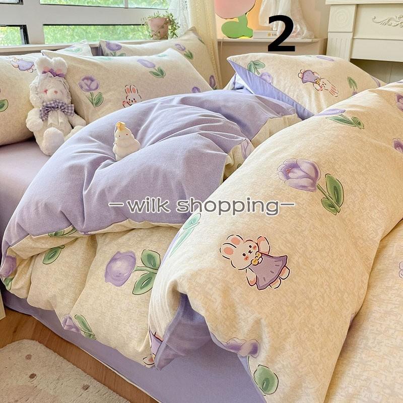韓国風 寝具 布団カバーセット シングル セミダブル 綿 レディース 姫