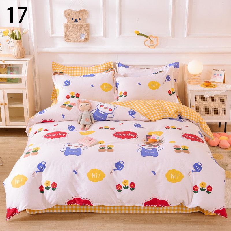 布団カバーセット ドット柄 可愛い 棉 寝具 ベッドカバー 3点