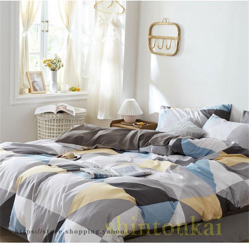 布団カバーセット メンズ オシャレ 北欧風 綿素材 柔らかい 通気 掛け布団カバー 敷布団カバー ベッドカバー フラットシーツ ボックスシーツ 洗える 枕カバー Kk00 Shift38 Wilk Shopping 通販 Yahoo ショッピング