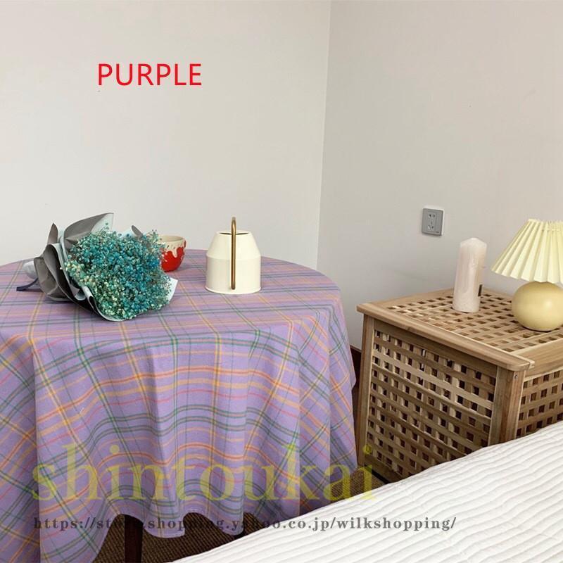 マルチカバー 北欧風 布製 チェック柄 オシャレ テーブルクロス テーブルカバー 70*70cm  100*145cm カフェ 背景布  手洗い | ブランド登録なし | 10
