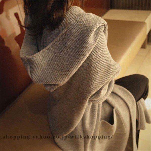 店長おすすめ カーディガン ニット レディース 秋 冬 ニットセーター チュニック フード付き ロング アウター 羽織り 秋 冬 コート ニットカーデ