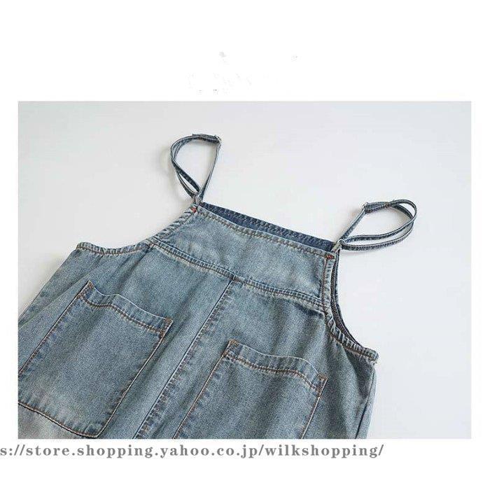 韓国子供服 オーバーオールデニム レジャー 夏服 キッズ 女の子