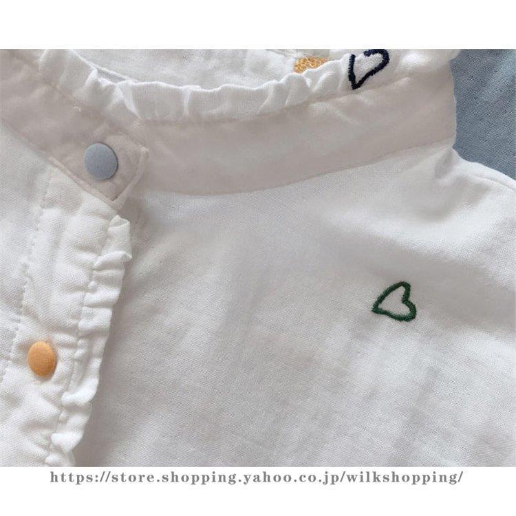 トップス シャツ ブラウス トップス レディース 前後差 前開き 長袖 柄 2層 ガーゼ コットン 刺繍 ボタンデザイン ゆったり シンプル カジュアル 可愛い 春 秋 | ブランド登録なし | 06