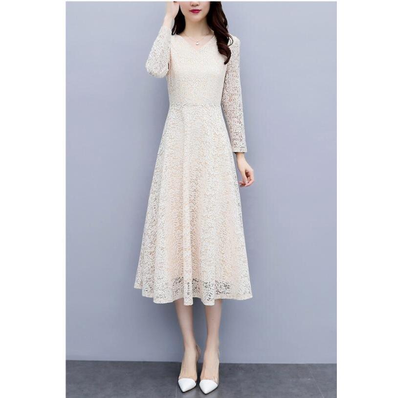 パーティードレス 結婚式 40代 20代 ロング丈 袖あり 長袖 韓国風