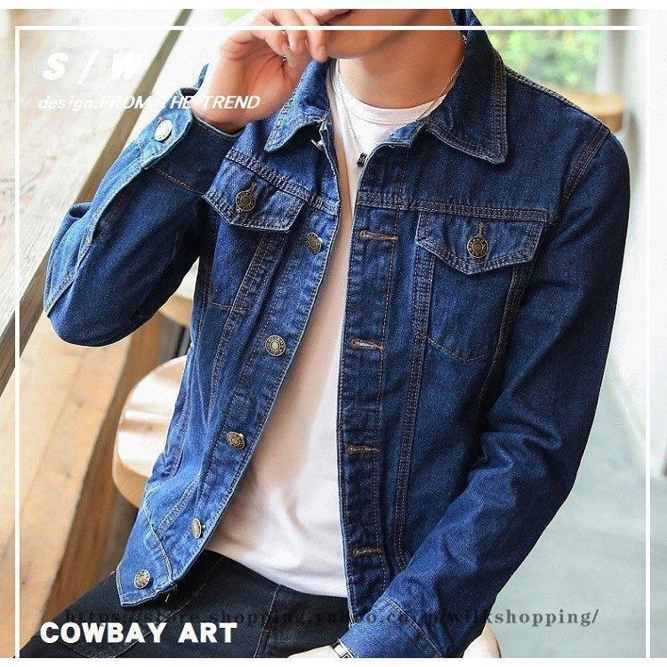 デニムジャケット メンズ Gジャン トップス 薄手 デニムシャツ スリム