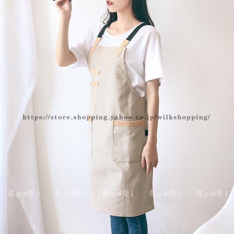 おしゃれエプロン8500円一6300円。(ブランド)。最終値下げ。 大人気のLee】膝丈で動きやすい！爽やかストレッチヘリンボーン
