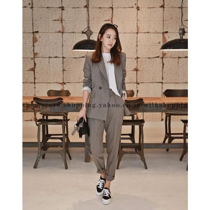 パンツスーツ セットアップ 襟あり フォーマル 大きいサイズ 3l ダブル