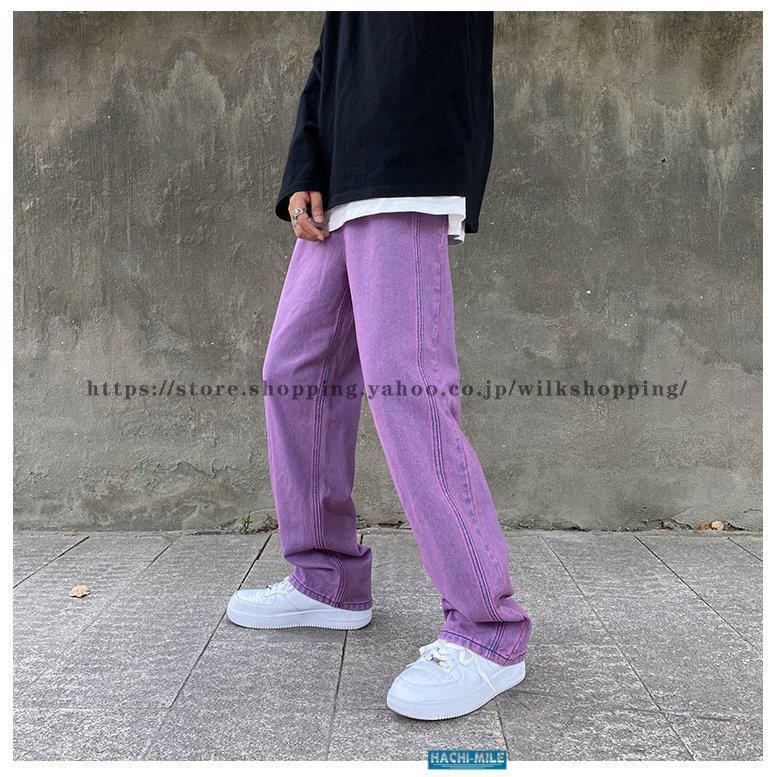 デニムパンツ メンズ ワイドルック ビッグシルエット ストレート