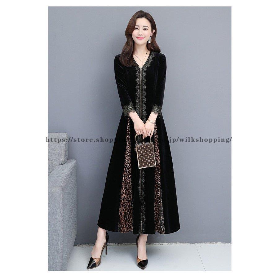 ワンピース レディース マキシワンピース 切り替え ベロア ロング 秋 40代 花柄 刺繍 チャイナ服 チュニック 体型カバー ゆったり 大きいサイズ 50代 30代 ワンピース レディース マキシワンピース 切り替え ベロア ロング 秋