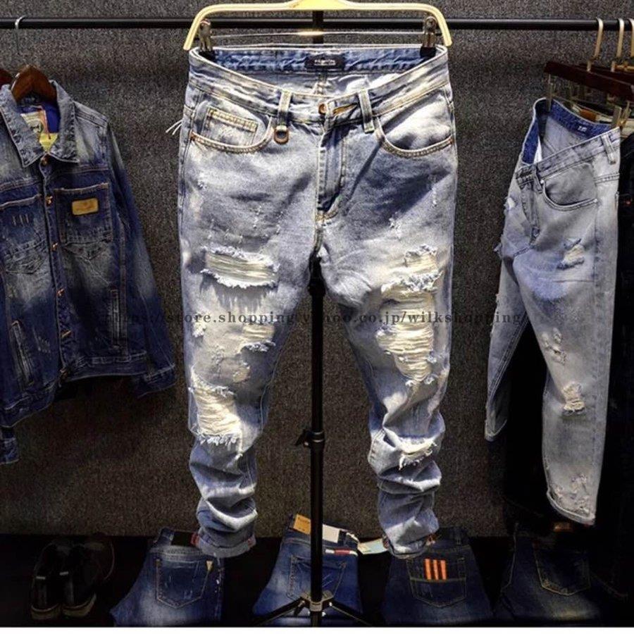 あなたにおすすめの商品 デニム 春夏 メンズ ダメージジーンズ クラッシュ ダメージジーンズ スキニー 西海岸風 ストリートファッション パンツ ジーンズ デニム カラー 写真色 Www Gatorheatandair Com