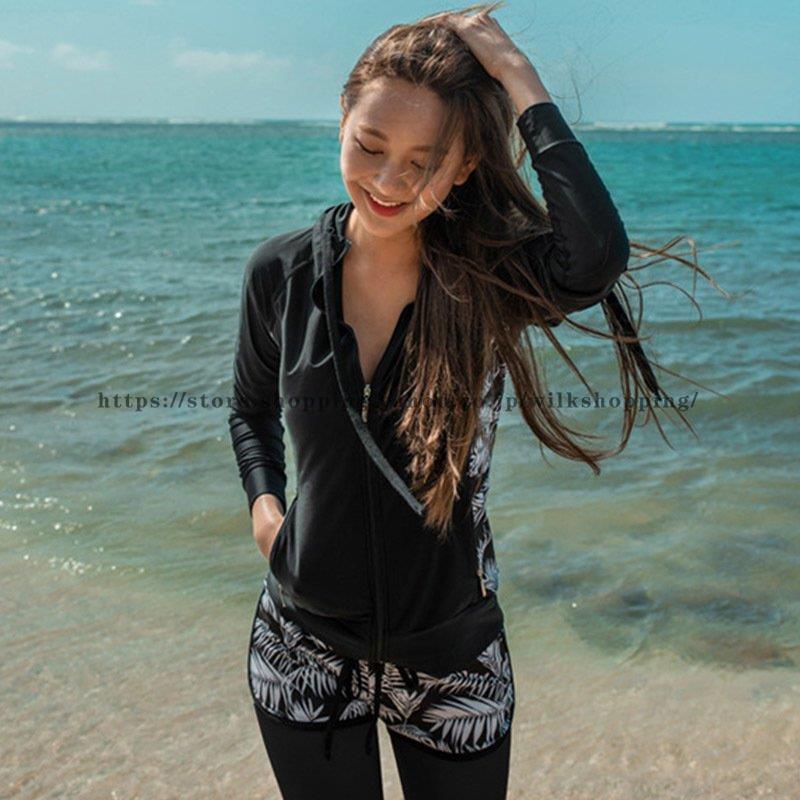 レディース 体型カバー 上下セット 水着 ラッシュガード ペアルック