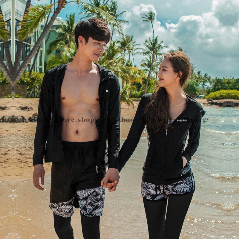 レディース 体型カバー 上下セット 水着 ラッシュガード ペアルック