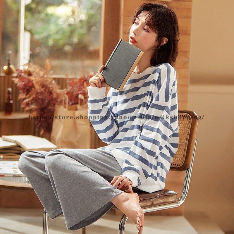 philme ルームウェア　セットアップ レディース パジャマ ルームウェア 女性 長袖 上下セット