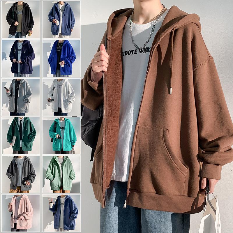 メンズ 秋冬春物 ジップアップパーカー パーカー 長袖 カップル