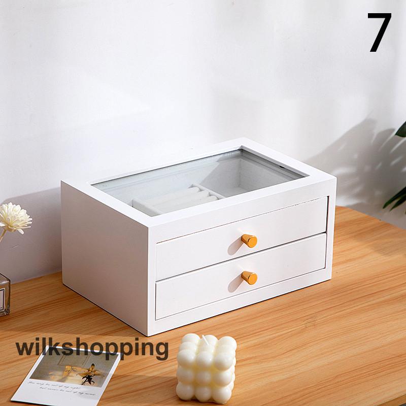 ジュエリーボックス 木製 引き出し式 大容量 2段 アクセサリー