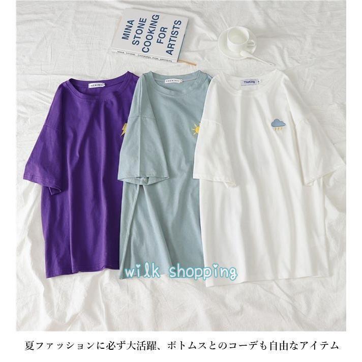 Tシャツ 半袖 レディース 夏Tシャツ ゆったり 半袖Tシャツ カットソー サマーTシャツ トップス 夏 カジュアル 可愛い｜wilkshopping｜10