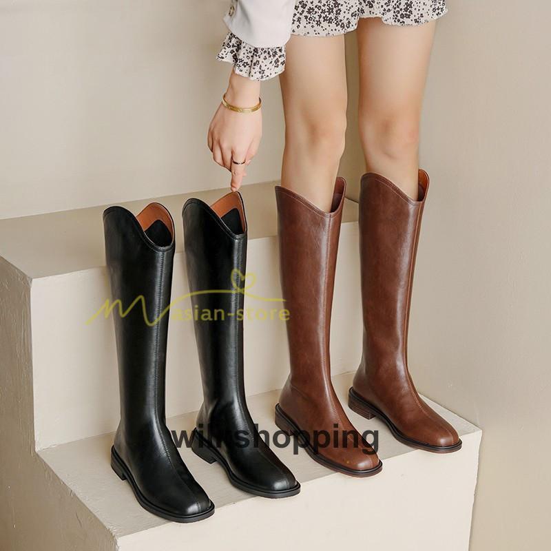 ロングブーツ レディース ブーツ 秋冬 シューズ 靴 太ヒール チャンキーヒール 合皮ブーツ PUブーツ ロング靴 くつ 後ろファスナー COS 大人 ロングブーツ レディース ブーツ 秋冬 シューズ 靴 太ヒール チャン