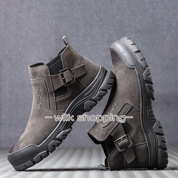 安全靴 メンズ ハイカット スニーカー 作業靴 おしゃれ 軽い 黒