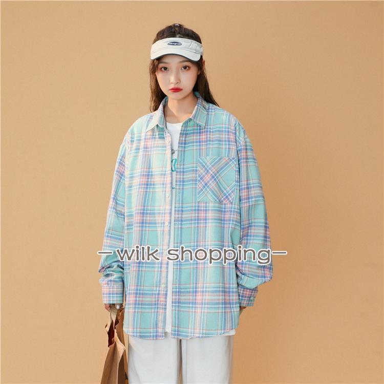 シャツ メンズ レディース ネルシャツ チェックシャツ カジュアルシャツ トップス 長袖 秋服 秋物｜wilkshopping｜06