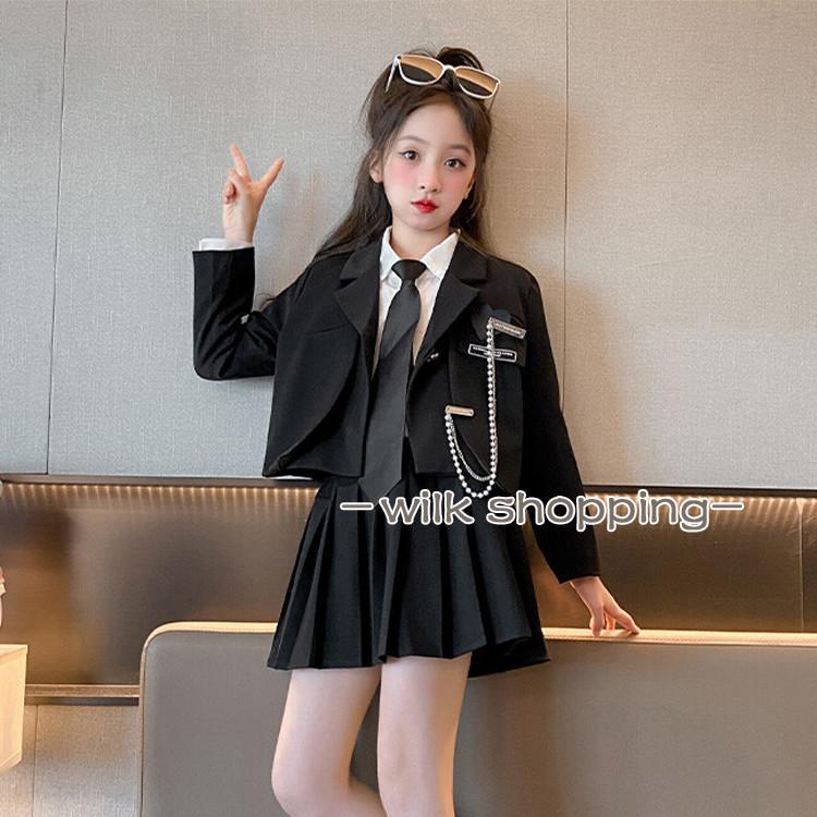 入学式 パンツスーツ 女の子 チェック 柄 フォーマルスーツ 韓国 子供