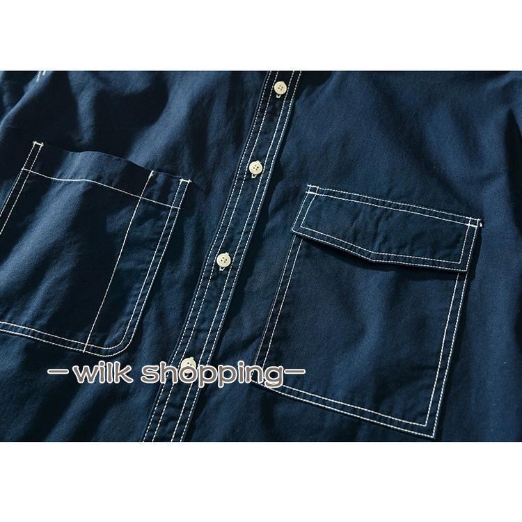 ワークシャツ アメカジ カジュアルシャツ メンズ シャツ トップス 長袖 100%綿 ミリタリーファッション｜wilkshopping｜18