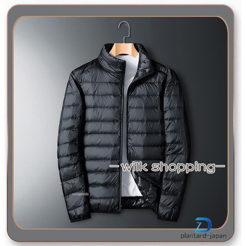 ダウンジャケット メンズ レディース 軽い フード付き 立ち襟 ライト