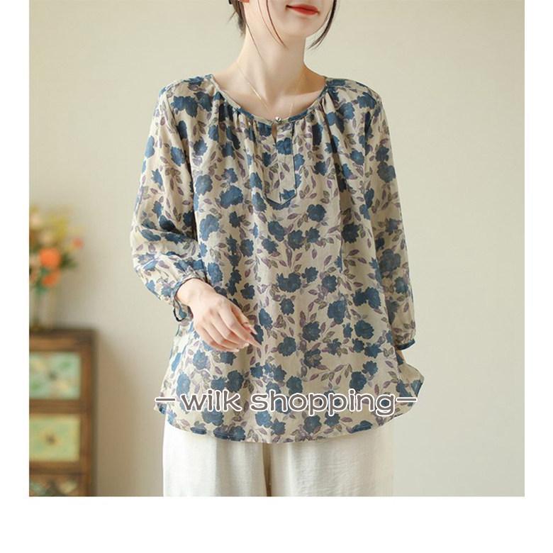 花柄長袖ブラウス サイズ38 花柄長袖ブラウス サイズ38 - メルカリ