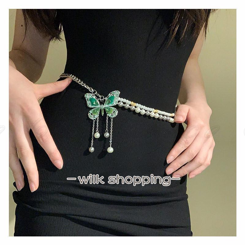 ウエストチェーン チェーンベルト ガール y2k 韓国風 細ベルト