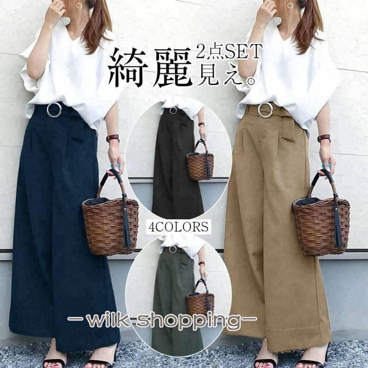 セットアップ レディース 夏服 トップス ドルマンスリーブ プル