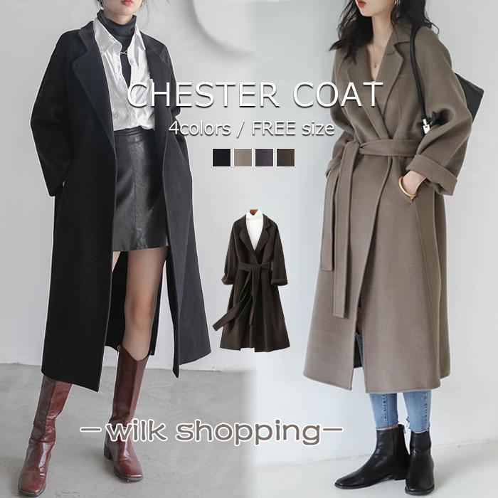 チェスターコート ロング レディース カシミヤ ブレンド ウール 秋新作 ロング丈 ゆったり サイズ ラグラン コート 秋冬 アウター ゆったり 無地 通勤 通学 チェスターコート ロング レディース カシミヤ ブレンド ウール 秋新作