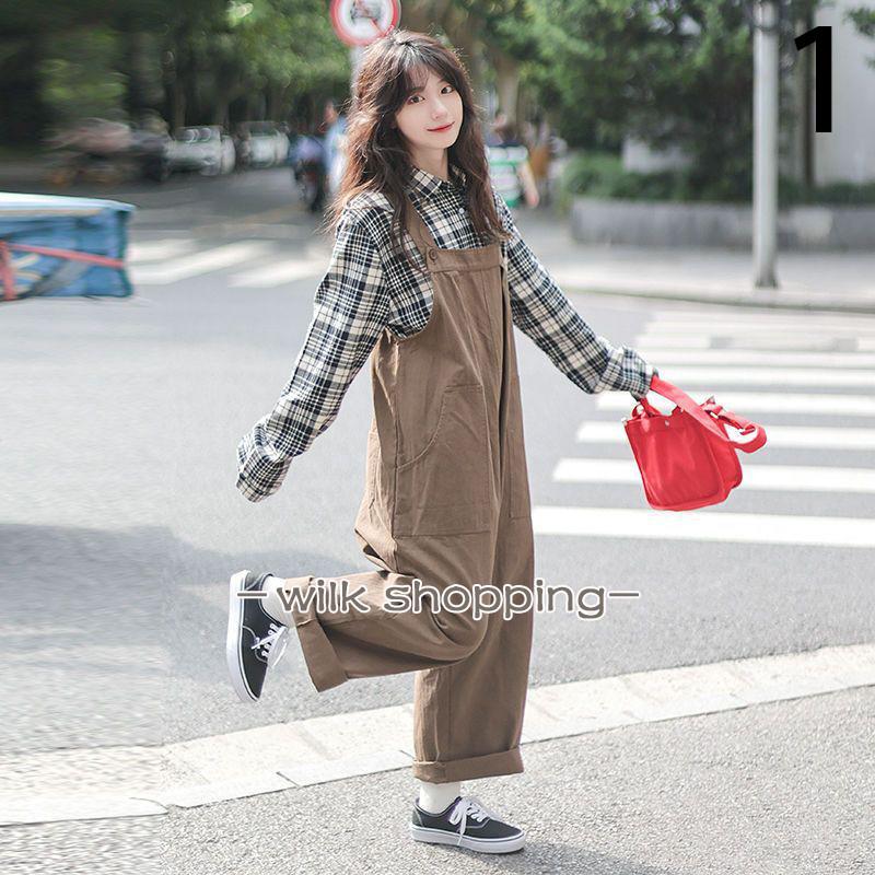 サロペット オーバーオール パンツ レディース九分丈 ワイドパンツ 春