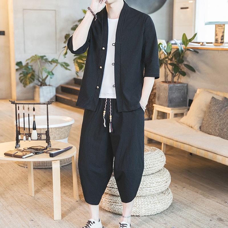 セットアップ メンズ ジャージ 春秋新作 チャイナ服 上下セット 7分袖 