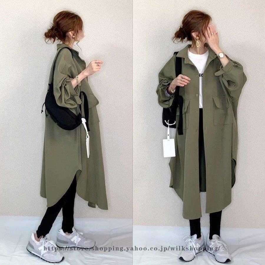 ワンピース シャツワンピース レディース マキシワンピース 長袖 体型カバー ロング丈 トレンチコート 薄手 2way 春 秋 着痩せ 大人 代 30代 40代 Kk4 Seoo118 Wilk Shopping 通販 Yahoo ショッピング