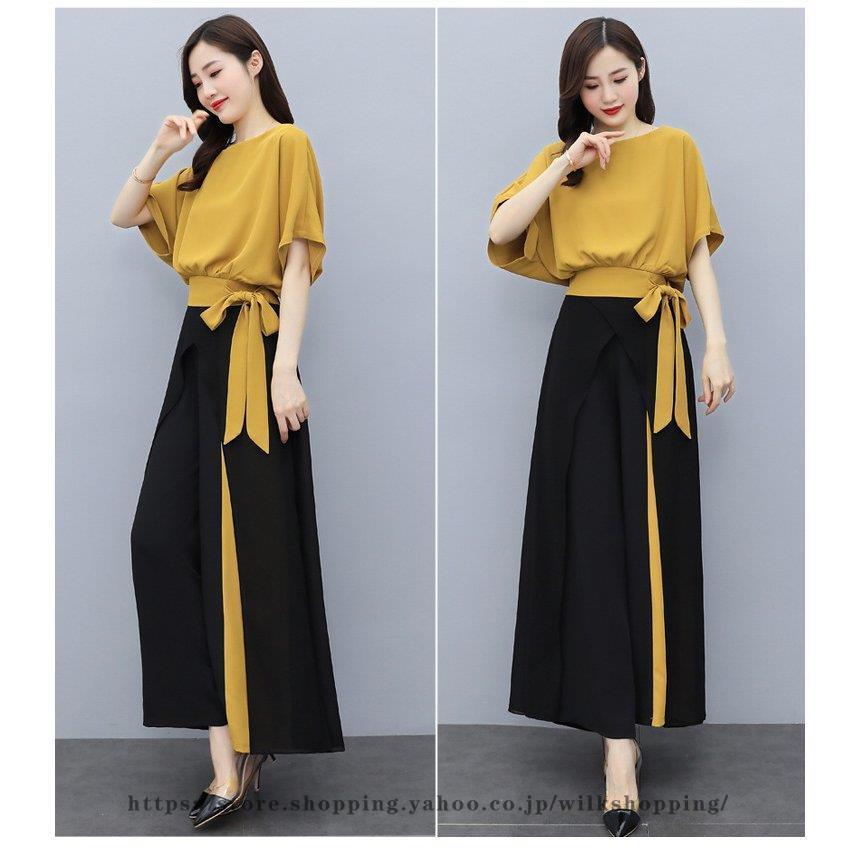 セットアップ レディース 春夏 オシャレセットアップ 半袖ブラウス 九
