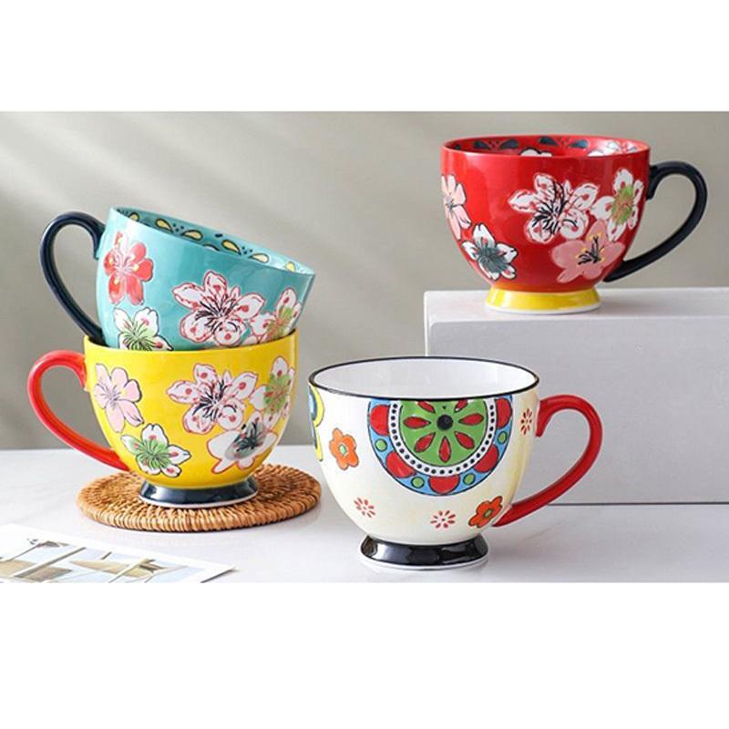 手作り 磁器カップ コーヒーカップ 朝食用カップ マグカップ 北欧 おしゃれ コーヒーカップ 大きい 陶器 ハンドメイド