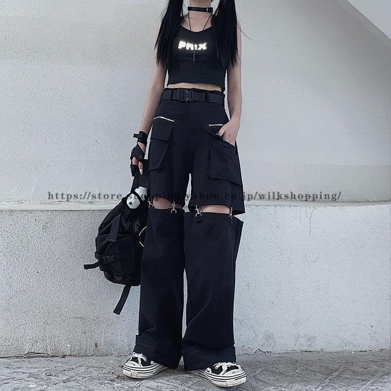 ボトムス カーゴパンツ 2way スポーティ ヒップホップ ダンス 衣装 韓国ファッション ストリート風 個性的 服 原宿系 Kk912 Zxzx336 Wilk Shopping 通販 Yahoo ショッピング