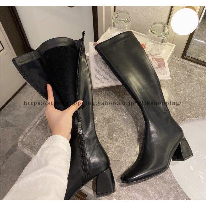ニーハイブーツ レディース ロングブーツ フェイクレザーブーツ