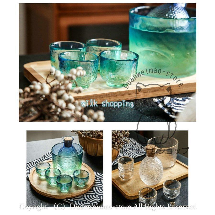 冷酒器セット 徳利 ガラス 6点セット ガラス酒器セット ゴールドライン