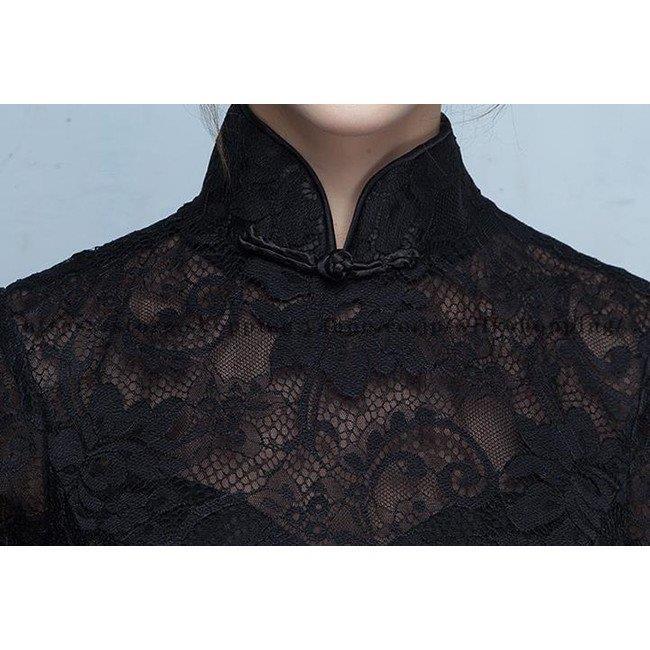 黒ロングドレス ハイネック お呼ばれ ドレス パーティードレス 着痩せ