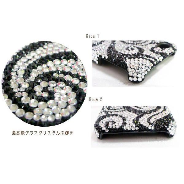 Lux Mobile Black and White Swirl, Crystal Case for iPhone 4/4s ケース ブラック＆ホワイトスワール　渦　Crystal Icing　デコレーション ケース｜will-be-mart｜02