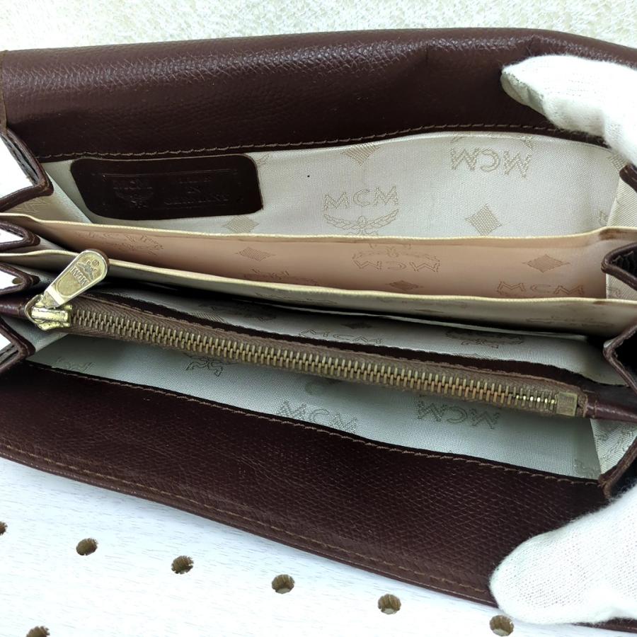 MCM（エムシーエム） 長財布 レザー ダークブラウン : willmart - 通販