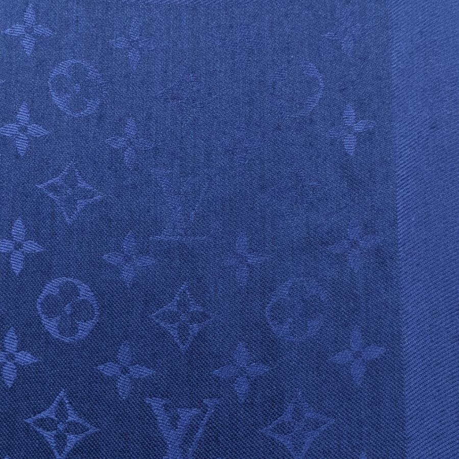 【限定値下】ルイヴィトン シルク100%ストールショールモノグラム LOUIS VUITTON（ルイ・ヴィトン） ストール モノグラム ネイビー