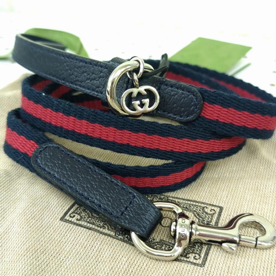 GUCCI グッチ　エクストラ スモール ペット リード　ネイビー　レッド GUCCI（グッチ） エクストラ スモール ペット リード ネイビー レッド