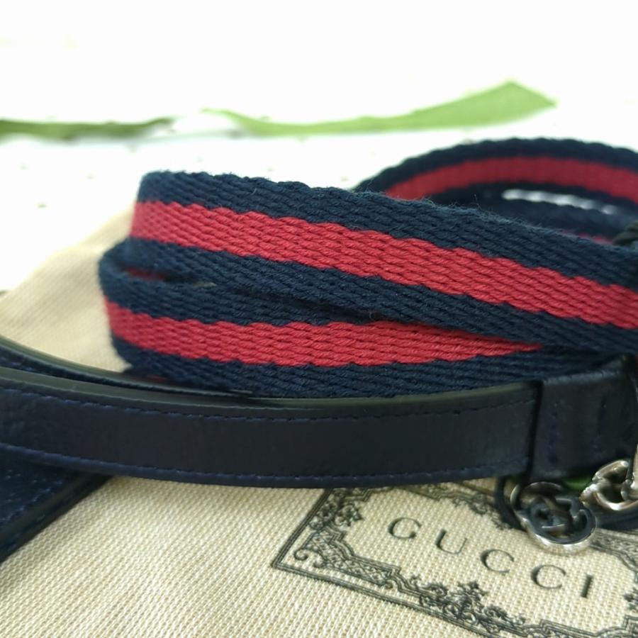 GUCCI（グッチ） エクストラ スモール ペット リード ネイビー レッド